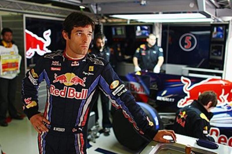 Mark Webber prepares to drive during practice for the Spanish Grand Prix at the Circuit de Catalunya.