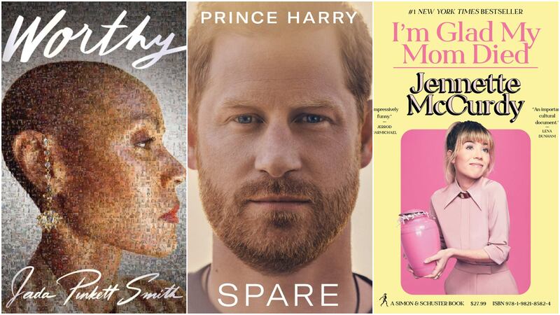 From left, Jada Pinkett Smith, Prince Harry and Jennette McCurdy have released memoirs in the past year. Photos: HarperCollins UK, Penguin Random House, Simon & Schuster