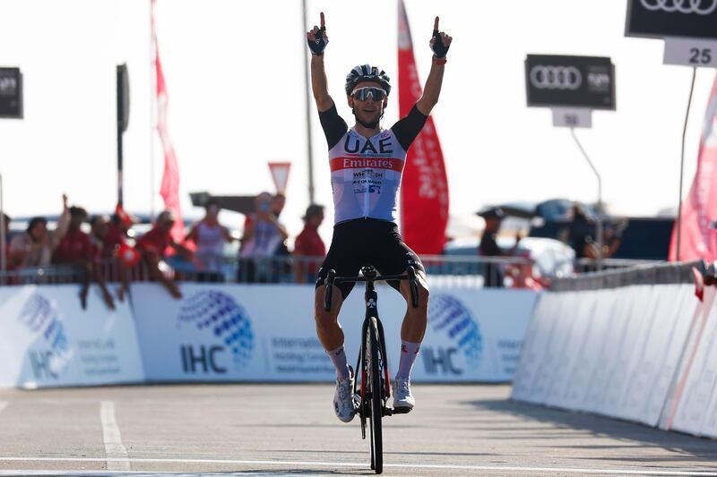 UAE Team Emirates rider Adam Yates won the final stage of UAE Tour 2023. Photo: Sprint Cycling Agency