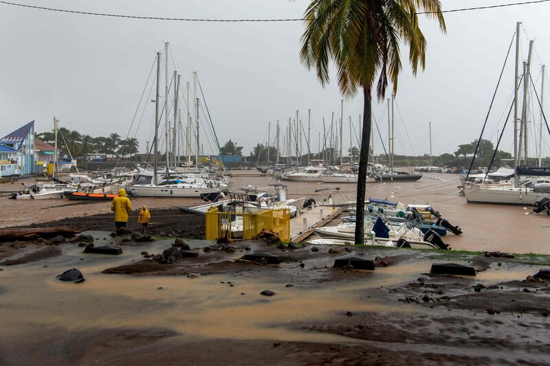 The storm brought torrential rain and floods to the island.