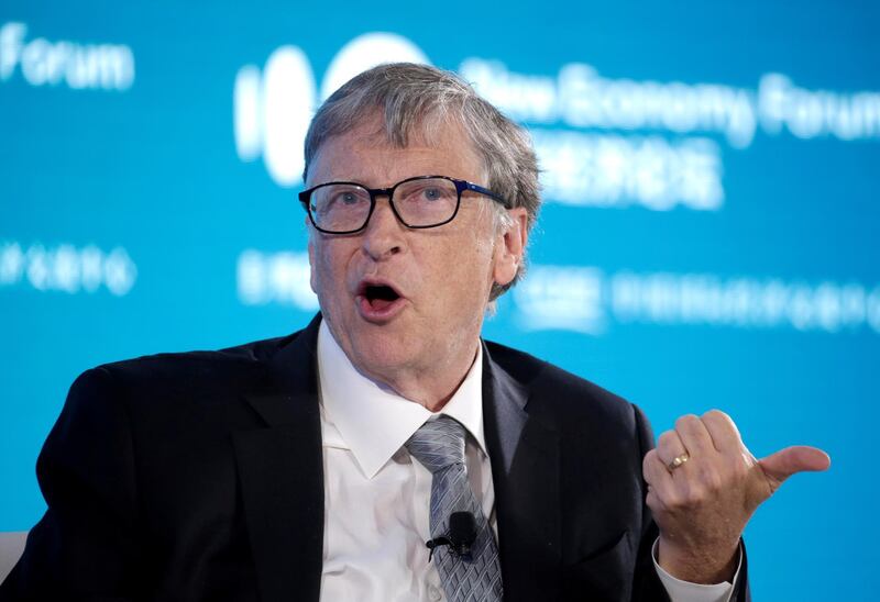 FILE PHOTO: Bill Gates, Co-Chair of Bill & Melinda Gates Foundation, attends a conversation at the 2019 New Economy Forum in Beijing, China November 21, 2019. REUTERS/Jason Lee/File Photo