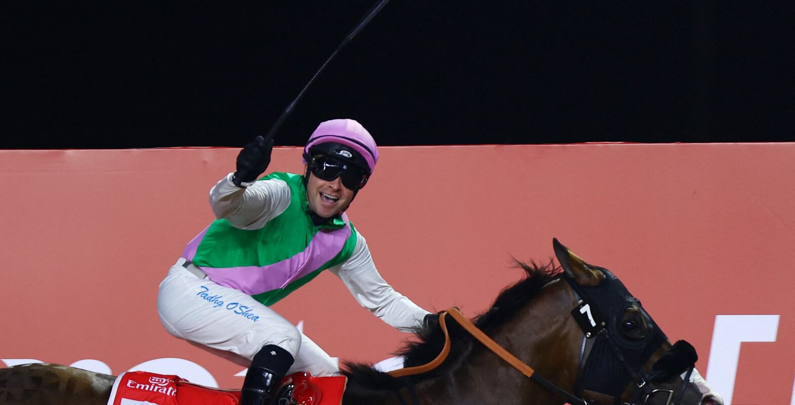 Laurel River, ridden by Tadhg O'Shea, wins the Dubai World Cup at Meydan on March 30, 2024. Reuters