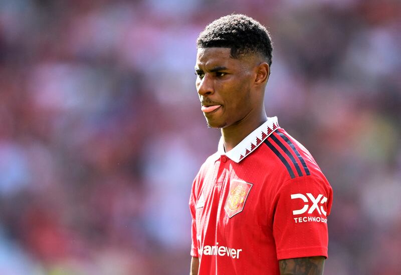 Manchester United's Marcus Rashford during the match. Reuters