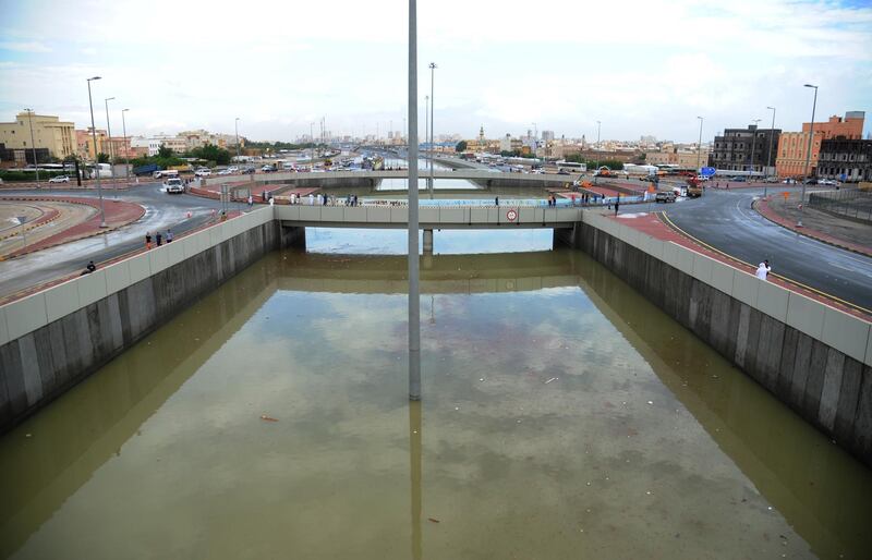 A flooded underpass in the Fahaheel area of Kuwait City. EPA