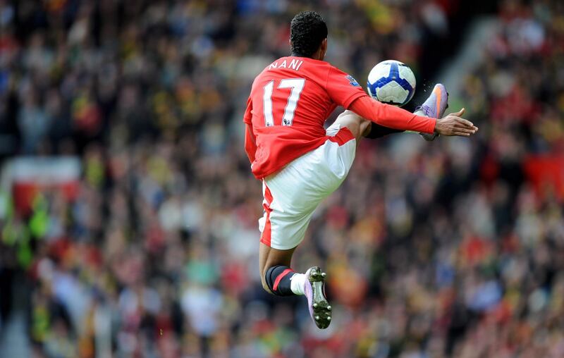 MANCHESTER, ENGLAND - MARCH 21: Nani of Mancester United controls the ball during the Barclays Premier League match between Manchester United and Liverpool at Old Trafford on March 21, 2010 in Manchester, England.  (Photo by Michael Regan/Getty Images)