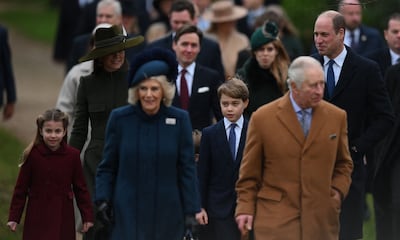 King Charles led his family to church on Christmas morning. AFP