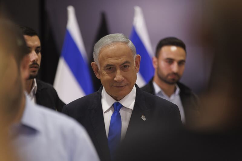 Benjamin Netanyahu, Israel's Prime Minister, during a news conference in Tel Aviv. Bloomberg