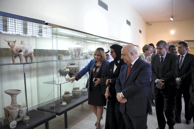 Minister of Culture and Knowledge Development Noura Al Kaabi tours the Iraq Museum in Baghdad with the Iraqi Minister of Culture Feriad Rawandouzi. Wam