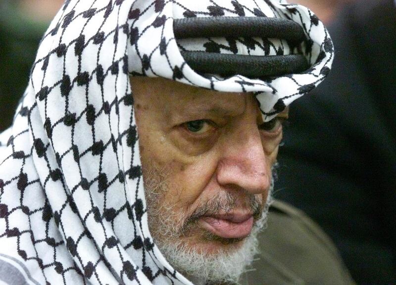 Palestinian leader Yasser Arafat, pictured in May 2002.  Lefteris Pitarakis / AP

