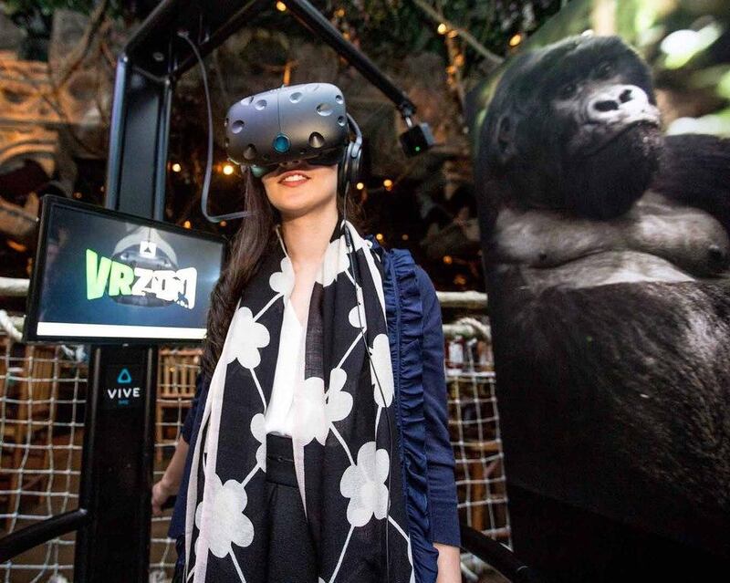 The virtual reality experience at Dubai Aquarium features videos of endangered animals, including gorillas and seals. Courtesy Dubai Aquarium & Underwater Zoo