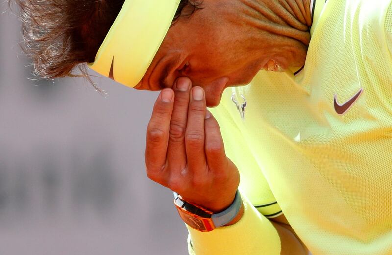 Nadal reacts during his semi-final match. Reuters