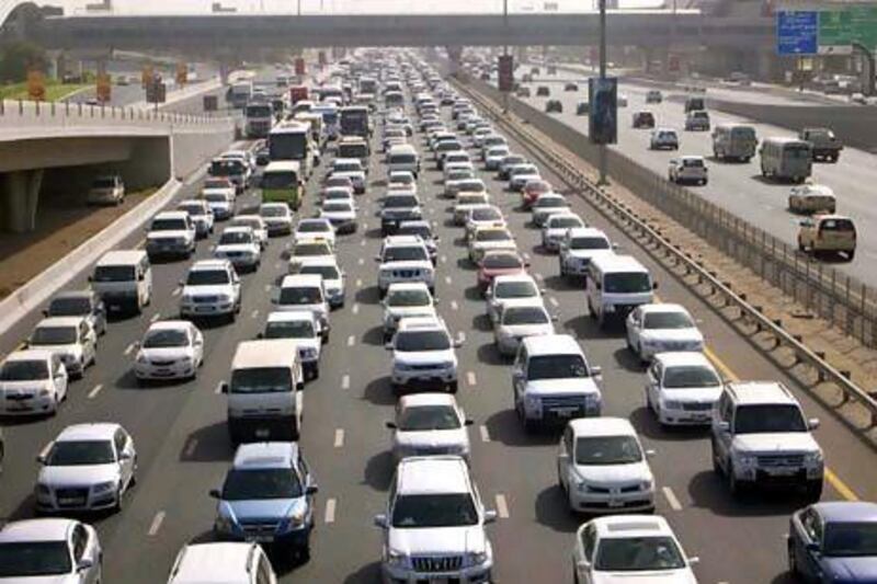 Traffic on Sheikh Zayed Road (SZR) is one often mentioned as a yardstick for the Dubai economy. Antonie Robertson/ The National