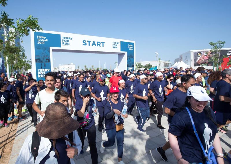 ABU DHABI, UNITED ARAB EMIRATES - Start of the race at the Terry Fox Run, Corniche Beach.  Leslie Pableo for The National