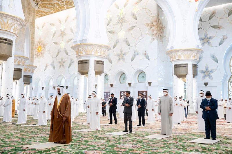 The jumaa prayers were also attended by Sheikh Mansour bin Zayed, Deputy Prime Minister and Minister of Presidential Affairs, and Sheikh Mohammed bin Hamad bin Tahnoon, Adviser for Special Affairs at the Ministry of Presidential Affairs. 