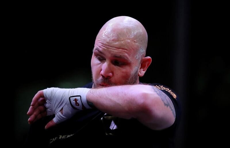 British heavyweight Tom Little during the public work out. Reuters