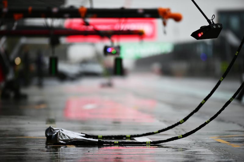 Scuderia AlphaTauri pit stop equipment. Getty