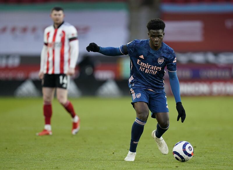 Bukayo Saka, 7 - Like Pepe, he covered virtually every blade of grass, but his withdrawal will be a major cause for concern for Arsenal fans ahead of next week’s clash with Slavia Prague after the youngster picked up a knock. EPA