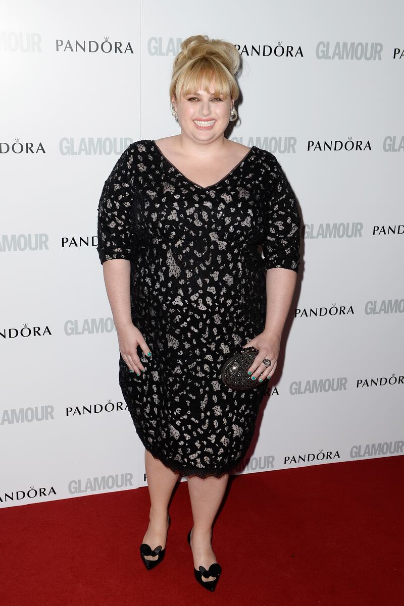 Rebel Wilson, wearing lace Marina Rinaldi, attends the Glamour Women of the Year Awards in London on June 4, 2013. Getty Images