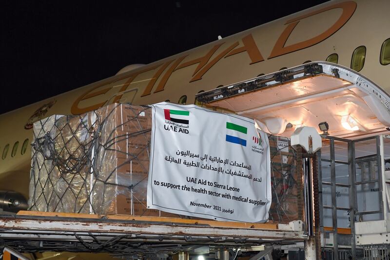 The UAE has sent medical aid to Sierra Leone. Wam