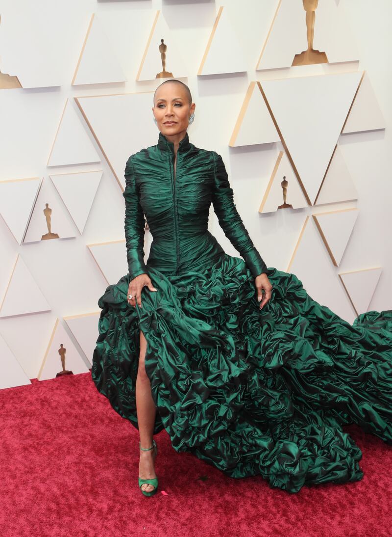 Jada Pinkett Smith, wearing green Jean Paul Gaultier. AFP