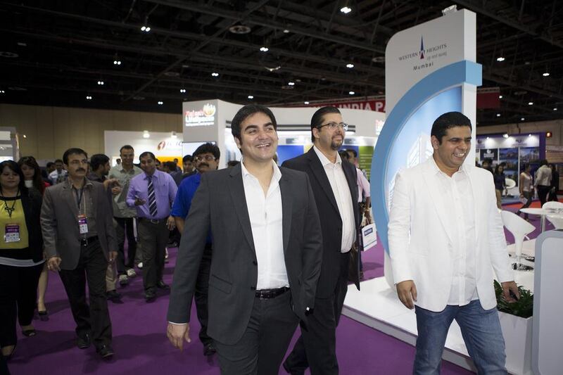 Bollywood actor Arbaz Khan inaugurated the Indian Property Show in Dubai. Sarah Dea / The National
