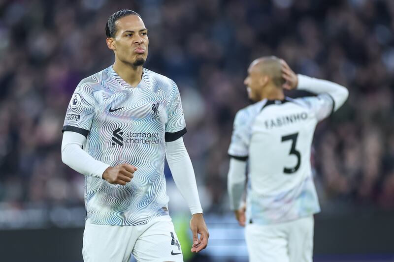 Virgil van Dijk - 7. Assured with his passing for the most part outside of one careless moment when conceding possession to Jarrod Bowen. A crucial intervention stopped what would have been a certain goal when getting in the way of a cut-back before it reached Michail Antonio. It was also a typical dominant display in the air from him. EPA