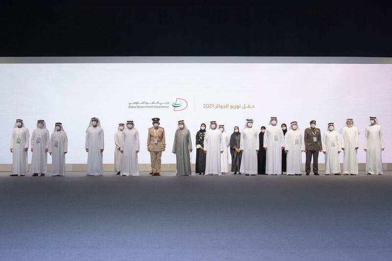 Sheikh Mohammed bin Rashid, Vice President and Ruler of Dubai, at the Dubai Government Excellence programme awards ceremony on Thursday. Photo: Twitter