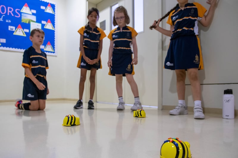 Pupils at Repton Al Barsha play with robots. All photos: Issa Alkindy for The National