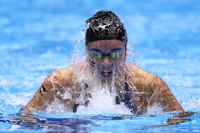 Valerie Tarazi competes in the women's 200m breaststroke heats in the Fukuoka 2023 World Aquatics Championships. Getty Images