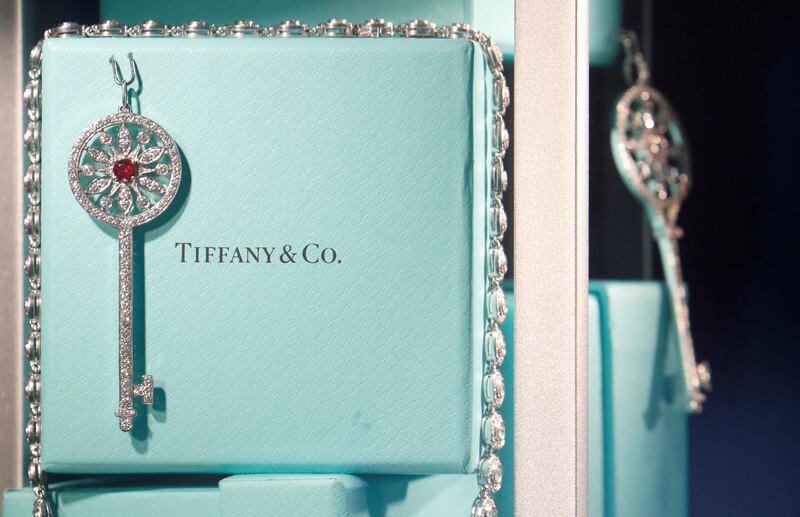 FILE PHOTO: Tiffany & Co. jewelry is displayed in a store in Paris, France, November 25, 2019. REUTERS/Gonzalo Fuentes/File Photo