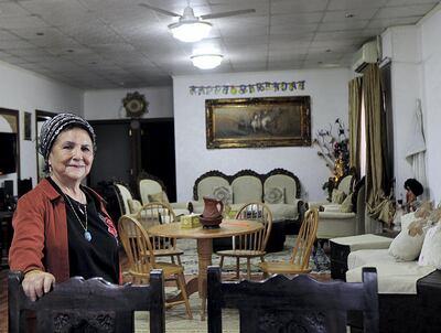 Umm Al Qwain, September, 19, 2018: Nawal Al Ashram a Palestinian pose during the interview at her residence in Umm Al Qwain. Satish Kumar for the National/ Story by Salam Amir