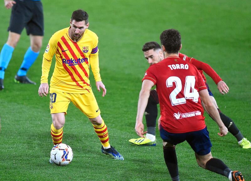 Lionel Messi - 8, Orchestrated so much of Barcelona’s play and set up the opener with a wonderful pass to Alba, before assisting Ilaix’s goal. Forced a good save from Sergio Herrera with an effort from range.  AFP