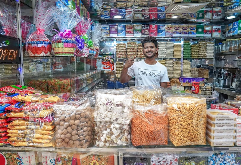 Abu Dhabi, United Arab Emirates, June 27, 2019.   Mirfa (west of ad)  to find out what people think about ghadan.  A sweets shop at the Al Dhafra Co-operative Society.  
Victor Besa/The National
Section:  NA
Reporter:Anna Zacharias