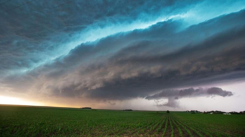 Large storm clouds roll through near West Point, Neb. Severe weather packing large hail and heavy rain rolled into Nebraska and Iowa on Tuesday as potentially dangerous storms targeted a swath of the Midwest, including states where voters were casting ballots in primary elections. Chris Machian / AP