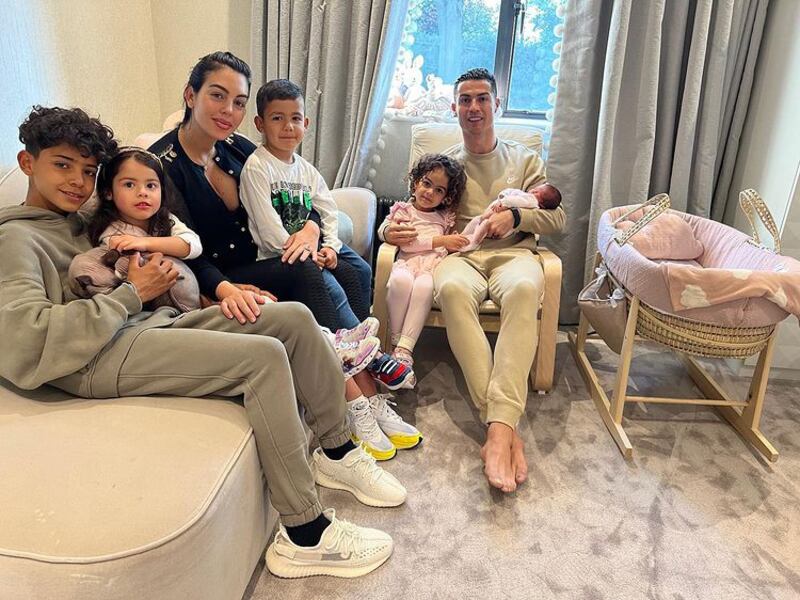 Cristiano Ronaldo and Georgina Rodriguez welcomed a new baby daughter earlier this year, although the baby's twin brother tragically died. Photo: @cristiano / Instagram 