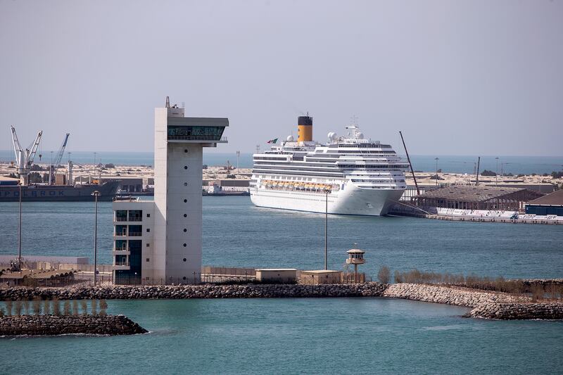 ABU DHABI, UNITED ARAB EMIRATES, Dec. 24, 2014:  
A cruise ship docks at the Mina Zayed port in Abu Dhabi on Dec. 24, 2014. (Silvia Razgova / The National)  /  Usage:  undated  /  Section: stock *** Local Caption ***  SR-141224-port02.jpg