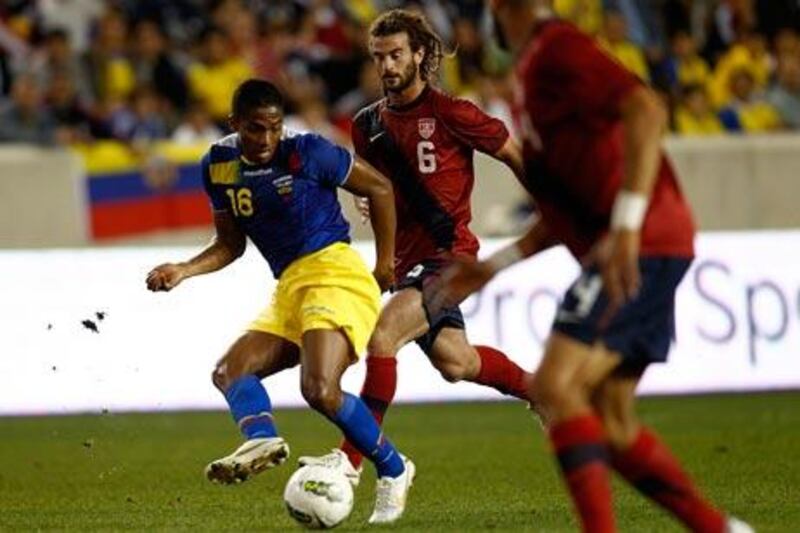 Ecuador, and Manchester United, player Antonio Valencia played against the United States in New Jersey this week. The US team featured Everton’s Tim Howard and Fulham’s Clint Dempsey.