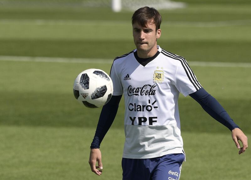 Argentina defender Nicolas Taglafico during training session at the team's base camp in Bronnitsy. Juan Mabromata / AFP