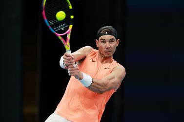 SYDNEY, AUSTRALIA - DECEMBER 28: Rafael Nadal of Spain plays during a practice session ahead of the 2023 United Cup at Ken Rosewall Arena on December 28, 2022 in Sydney, Australia. (Photo by Mark Evans / Getty Images)