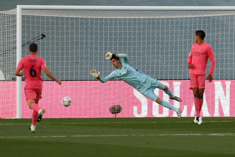 Real Madrid goalkeeper Thibaut Courtois in action. EPA