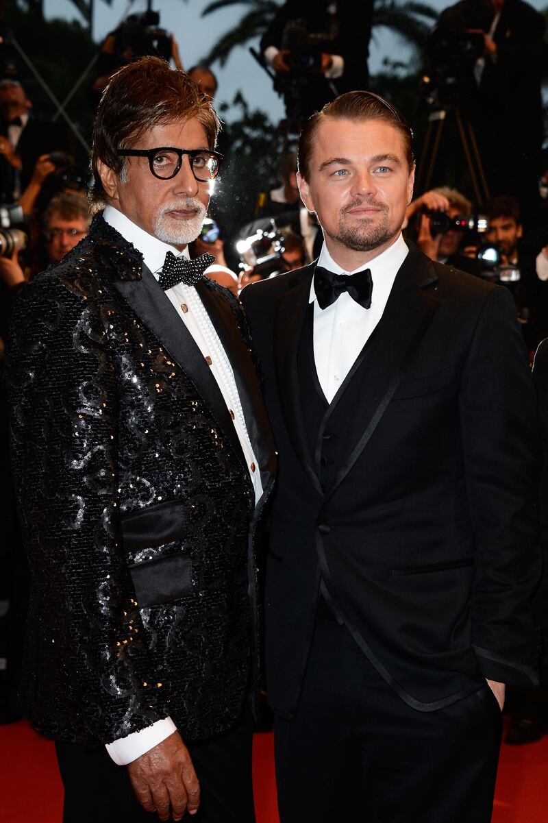CANNES, FRANCE - MAY 15: (L-R) Amitabh Bachchan and Leonardo DiCaprio attends the Opening Ceremony and 'The Great Gatsby' Premiere during the 66th Annual Cannes Film Festival at the Theatre Lumiere on May 15, 2013 in Cannes, France.  (Photo by Pascal Le Segretain/Getty Images)