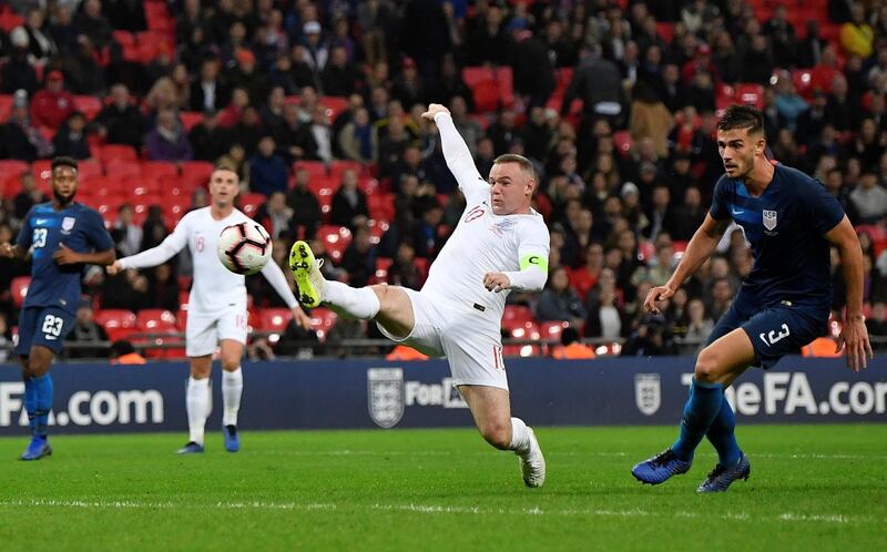 Soccer Football - International Friendly - England v United States - Wembley Stadium, London, Britain - November 15, 2018  England's Wayne Rooney misses a chance to score  REUTERS/Toby Melville