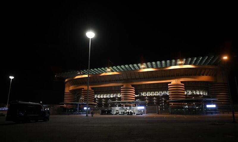 The match between Inter Milan and Ludogorets was played behind closed doors at the San Siro in Milan. Reuters
