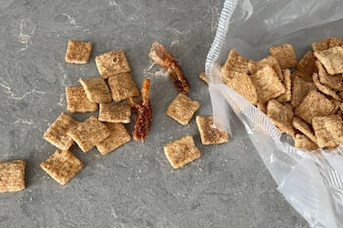 Jensen Karp claims to have found shrimp tails in his box of Cinnamon Toast Crunch. Twitter / Jensen Karp