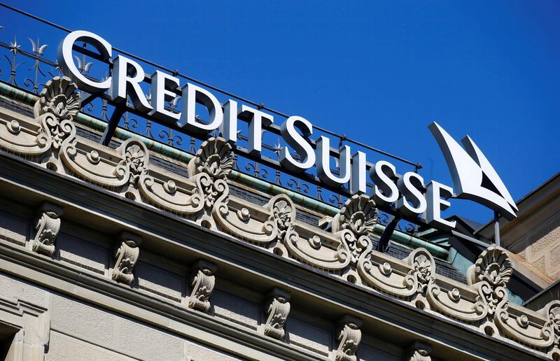 FILE PHOTO: The logo of Swiss bank Credit Suisse is seen at its headquarters in Zurich, Switzerland March 24, 2021.   REUTERS/Arnd Wiegmann/File Photo