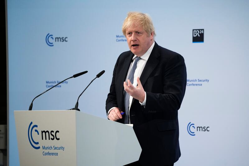 UK Prime Minister Boris Johnson said the threat of sanctions may deter Russian action. Photo: AP