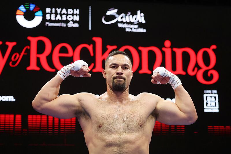Joseph Parker poses during the media workout. Getty