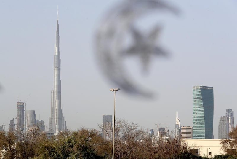 Dubai, United Arab Emirates - Reporter: N/A. News. Ramadan decorations outside a house in Dubai. Tuesday, April 13th, 2021. Dubai. Chris Whiteoak / The National