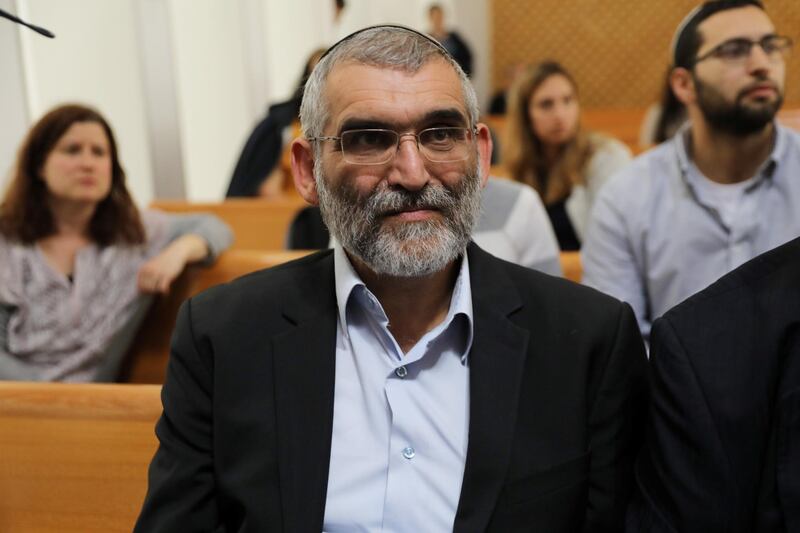 Michael Ben-Ari from the Jewish Power party, attends a hearing at Israel's Supreme Court in Jerusalem March 13, 2019. Picture taken March 13, 2019. REUTERS/Ammar Awad