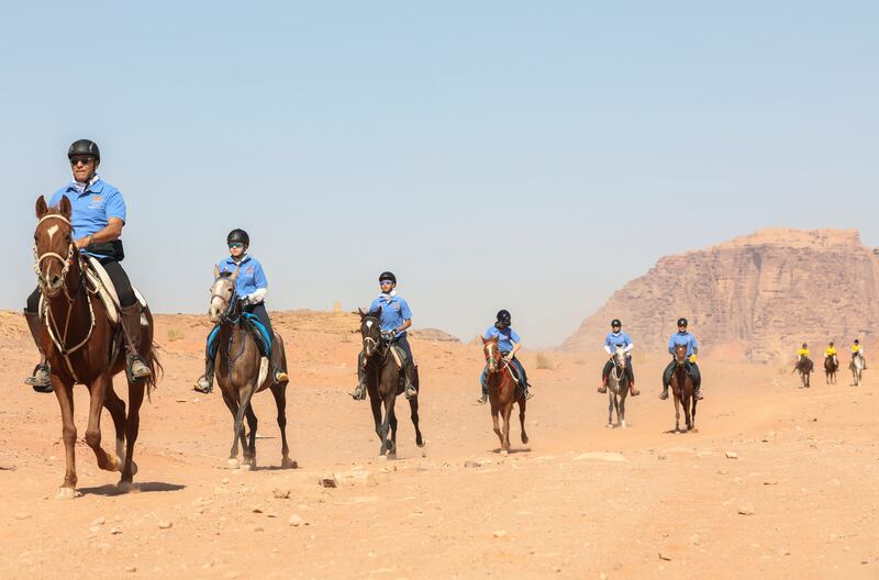 Horse riders participate in 'Gallops', an orienteering and endurance equestrian race, in Wadi Rum desert, in Jordan. All photos: Reuters